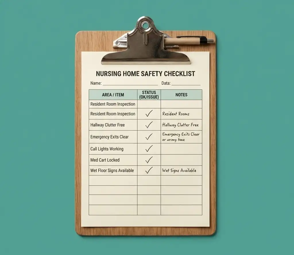 Safety checklist on clipboard