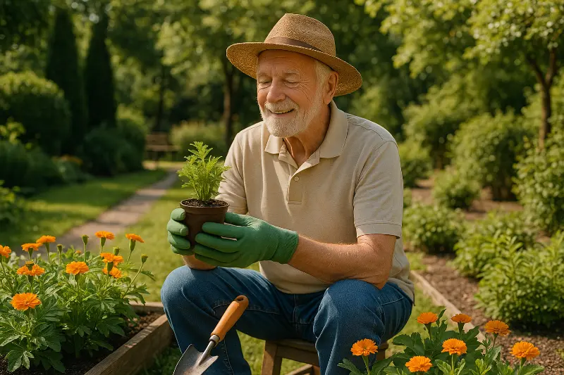 Senior enjoying nature-based activities