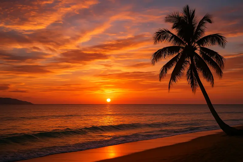 Stunning Philippine sunset over the ocean