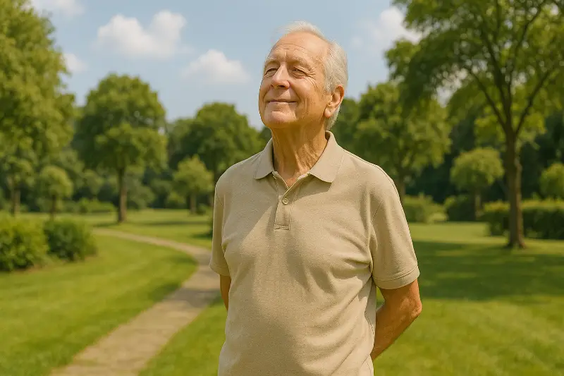Senior enjoying peaceful retirement
